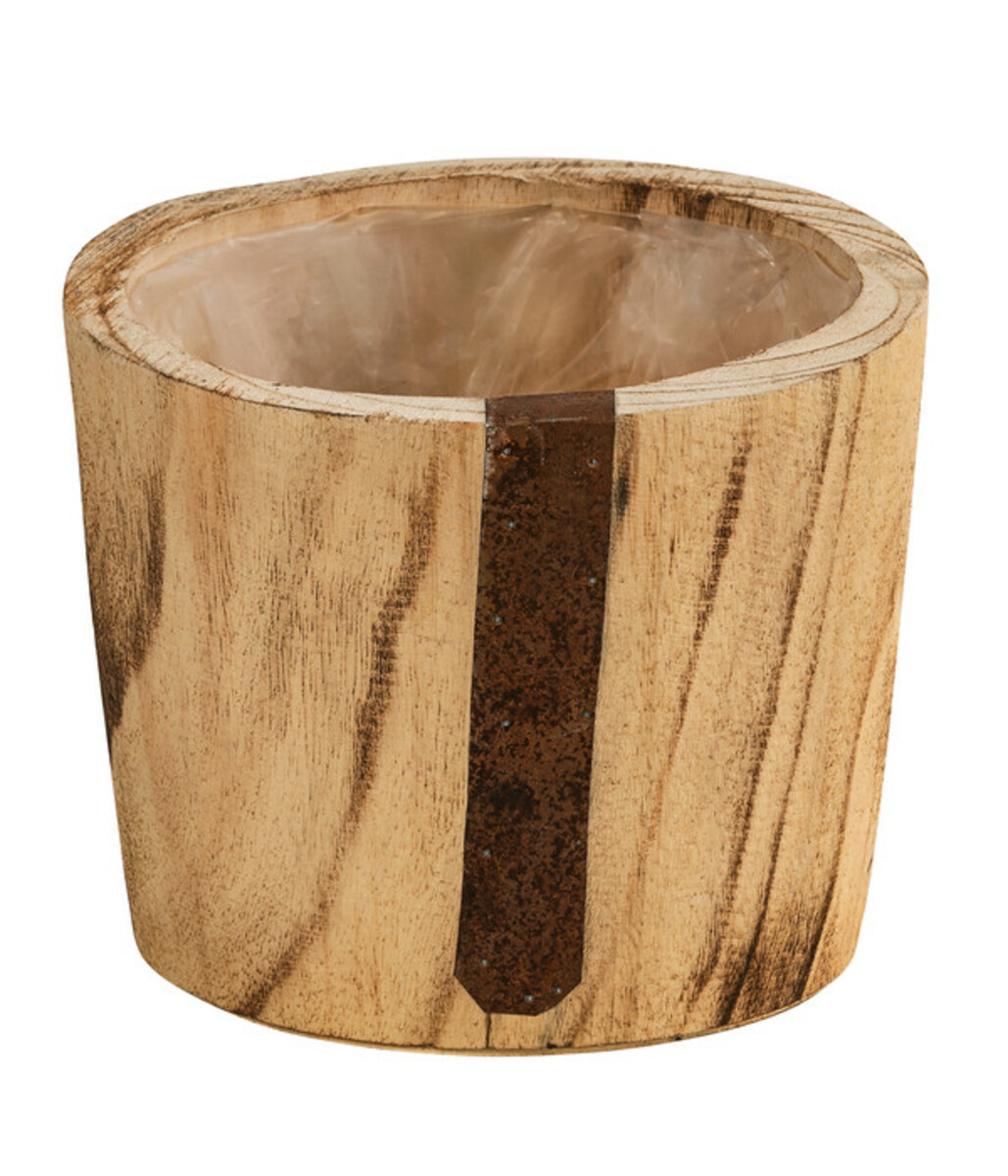 Bild 1 von Dehner Holz-Übertopf Loxley, rund, natur