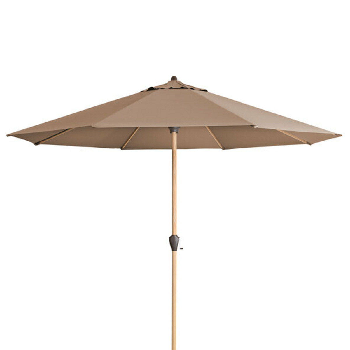 Bild 1 von Aluminium-Sonnenschirm, rund, Holzoptik braun