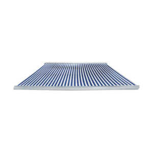 LED-Vollkassettenmarkise Elos V2 inkl. Windsensor marineblau-weiß, 400 x 300 cm