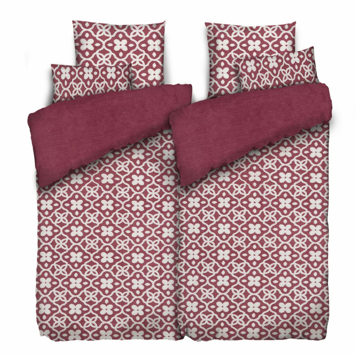 Bild 1 von BADIZIO Classic Wendebettwäsche Jacquard-Design Mikrofaser Plüsch Doppelbett, 6tlg.