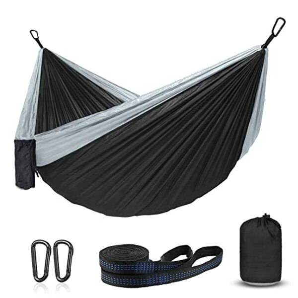 Bild 1 von Hängematte Outdoor Ultraleicht mit Seilabdeckungen, Reise Hängematte Ultraleicht Atmungsaktiver Nylon Fallschirm Hängematten für Outdoor Camping, Garten & Strand -450lb Tragkraft