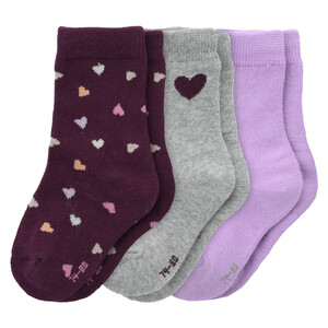3 Paar Baby Socken mit Herzchen-Motiven