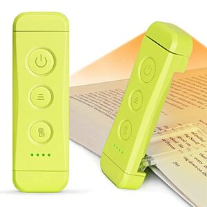 Glocusent USB wiederaufladbare Buchlicht für das Lesen im Bett, tragbare Clip-on LED-Leselicht, 3 Bernsteinfarben & 5 Helligkeit dimmbar, kompakt & langlebig, Geschenk für Buchliebhaber, Kinder