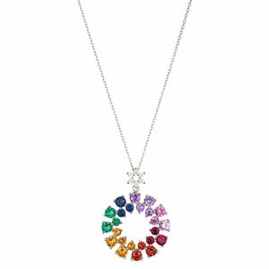 DIAMONIQUE® Collier = 2,88ct Brillantschliff Silber rhodiniert