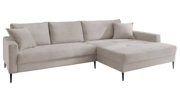 Bild 1 von Ecksofa Cordbezug hellgrau 276 x 173 cm - SUMMER