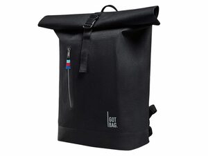 Got Bag Rolltop Lite, Rucksack für MacBook bis 15", aus Meeresplastik, schwarz
