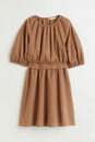 Bild 1 von H&M Kleid mit Bindebändern Dunkelbeige, Alltagskleider in Größe XL. Farbe: Dark beige