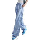 Bild 1 von Baonmy Fallschirmhosen Cargohose Damen Baggy,Y2k Baggy Lange Hosen Elastische Taille Hose Streetwear,Teenager Hip Hop Schnürung Frauen 90er Aesthetic Vintage Lang Freizeithose Parachute Pants