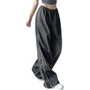 Bild 1 von Baonmy Fallschirmhosen Cargohose Damen Baggy,Y2k Baggy Lange Hosen Elastische Taille Hose Streetwear,Teenager Hip Hop Schnürung Frauen 90er Aesthetic Vintage Lang Freizeithose Parachute Pants