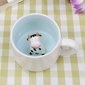 3D Tier Kaffee Tasse Cup, 12oz Lustige Cartoon Handgefertigte Figürigkeit Milch Teetasse, Weihnachten Geburtstagsgeschenke für Freunde Kinder Mädchen Frau Grandma Tante