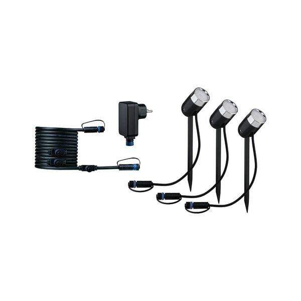 Bild 1 von PAULMANN Plug & Shine LED-Gartenstrahler Pike Basisset Smart Home nutzbar