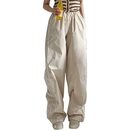 Bild 1 von Baonmy Fallschirmhosen Cargohose Damen Baggy,Y2k Baggy Lange Hosen Elastische Taille Hose Streetwear,Teenager Hip Hop Schnürung Frauen 90er Aesthetic Vintage Lang Freizeithose Parachute Pants