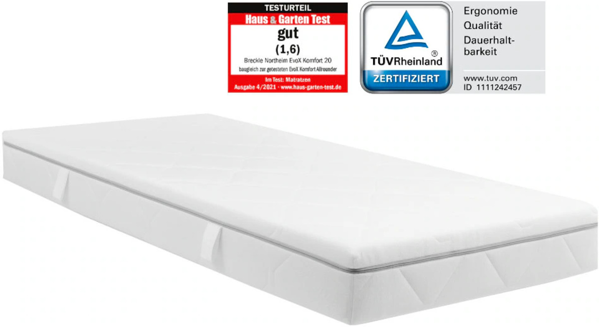 Bild 1 von Breckle Northeim Komfortschaummatratze "Breckle EvoX Komfort 20", 20 cm cm hoch, Raumgewicht: 35 kg/m³, (1 St.), Haus&Garten Testnote: 1,6