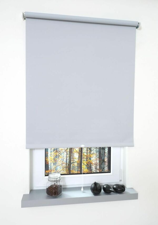 Bild 1 von Bella Casa Rollo, Mittelzugrollo Uni Verdunkelung, 142 x 180 cm, hellgrau