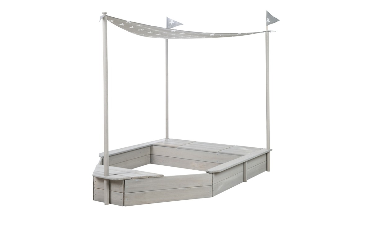 Bild 1 von Roba Sandkasten  Sandkasten-Schiff grau Maße (cm): B: 100 H: 141,5 T: 150 Garten