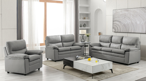 Happy Home Sofaset 3tlg. Couchgarnitur 3-2-1-Sitzer grau