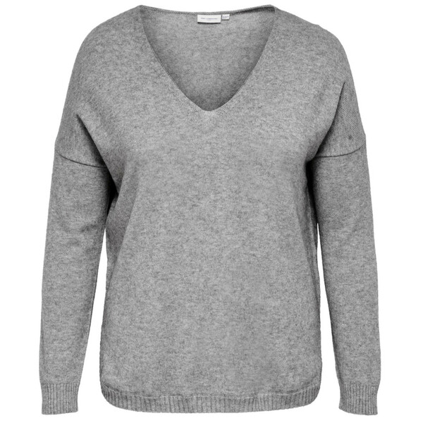 ONLY CARMAKOMA CARMARGARETA LS Pullover KNT NOOS gebreide trui, medium grijs melange, L-50/52, Medium grijs (grey melange), 50/52 Grote maten