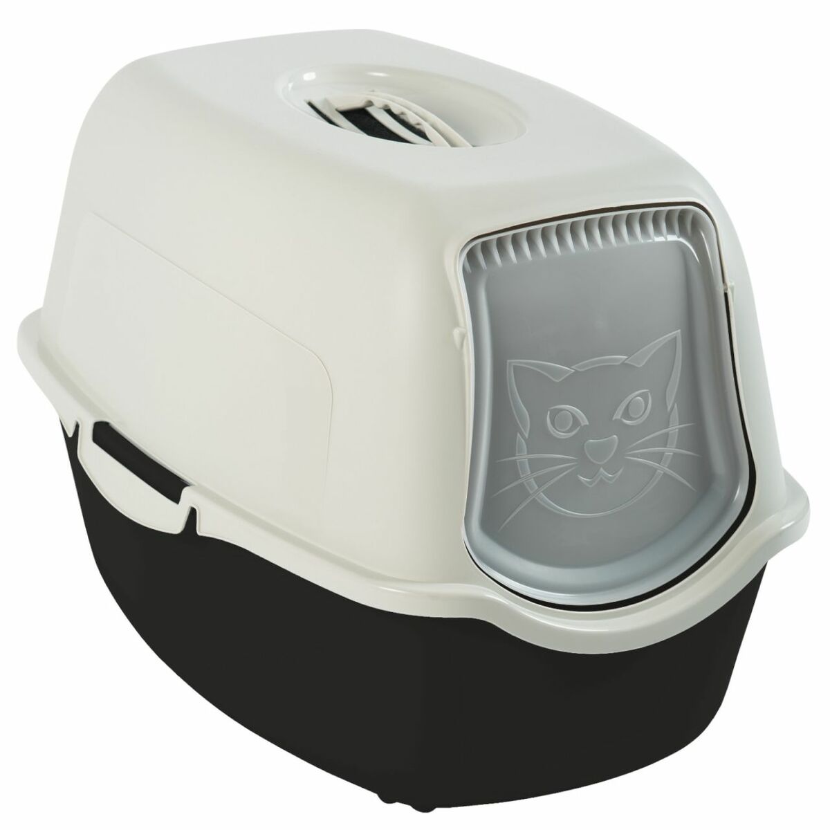 Bild 1 von Rotho MyPet Eco Bailey Katzentoilette mit Deckel und Aktivkohlefilter, schwarz/weiss (recycelt)