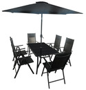 Bild 2 von Better Home 8-tlg. Aluminium Sitzgarnitur mit Sonnenschirm schwarz