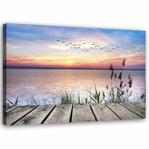 Feeby Leinwand, Vögel über dem Meer HORIZONTAL, 60x40