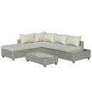 Bild 1 von Outsunny 3-tlg. Polyrattan Gartenmöbel Set Gartengarnitur mit Beistelltisch