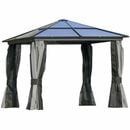 Bild 1 von Outsunny Luxus Pavillon Gartenpavillon Alu Partyzelt Gartenzelt mit lichtdurchlässigem PC Dach Dunke