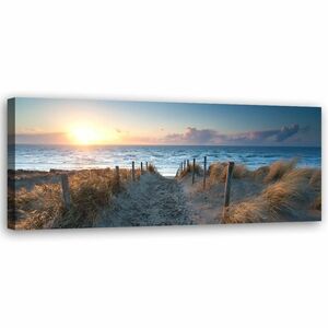 Feeby Leinwand, Sonnenuntergang über dem Meer 3 HORIZONTAL, 70x25