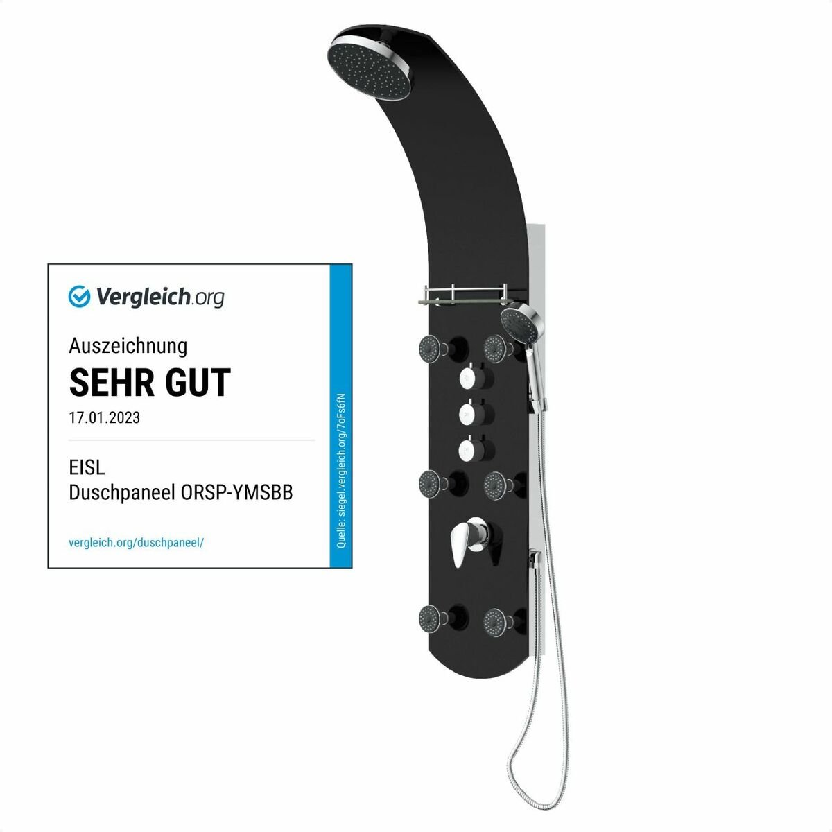 Bild 1 von EISL Duschpaneel KARIBIK, Wellnessdusche 3 in 1 mit Regendusche, sechs Massagedüsen und Handbrause