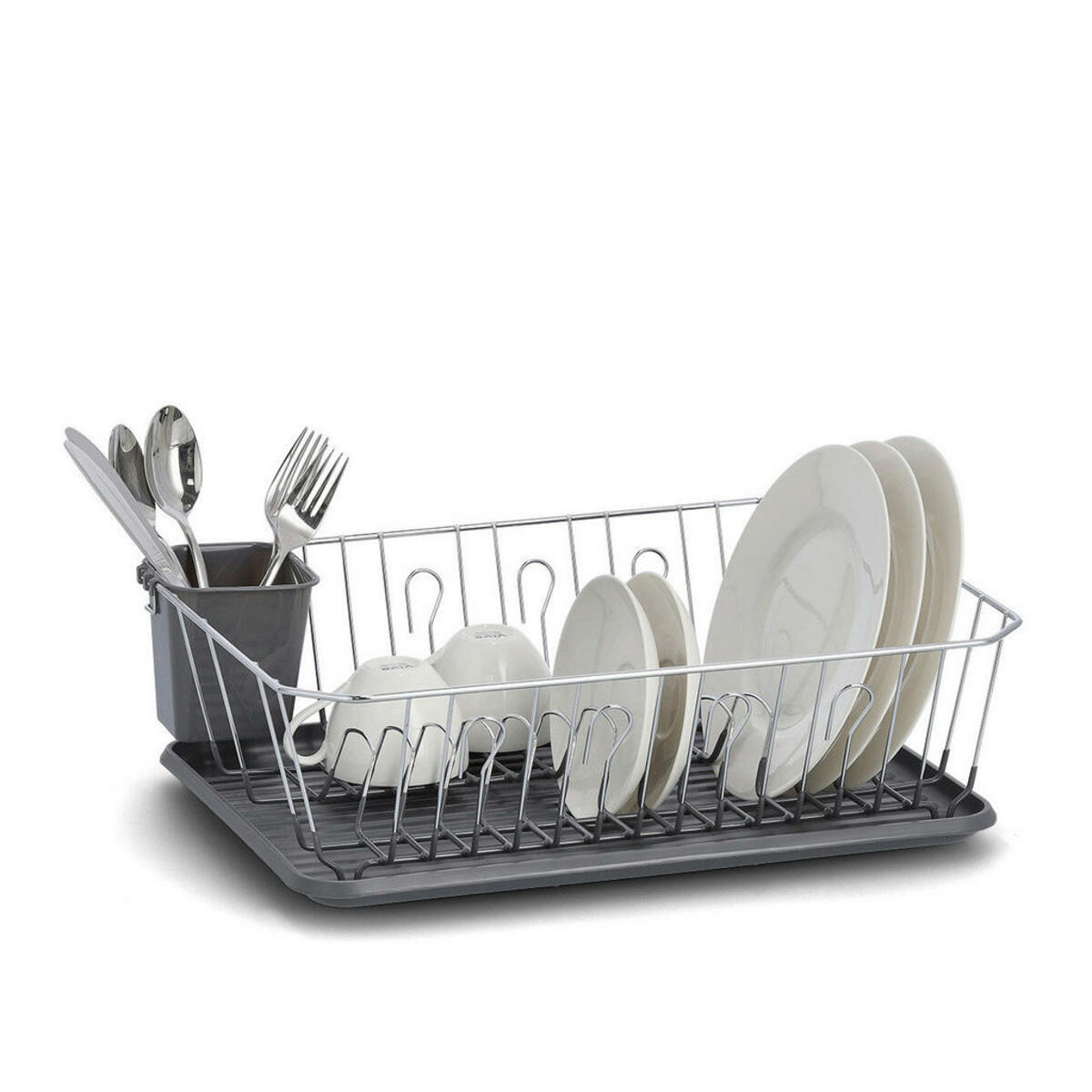 Bild 1 von Zeller Geschirrabtropfständer grau Metall B/H/L: ca. 35x13,5x45,5 cm