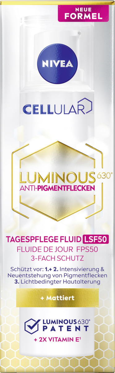 Bild 1 von NIVEA Cellular Luminous630° Anti-Pigmentflecken Tagespflege Fluid LSF 50