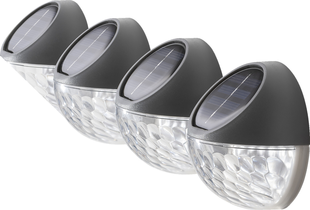Bild 2 von IDEENWELT 4er Set Solar-Wandleuchten