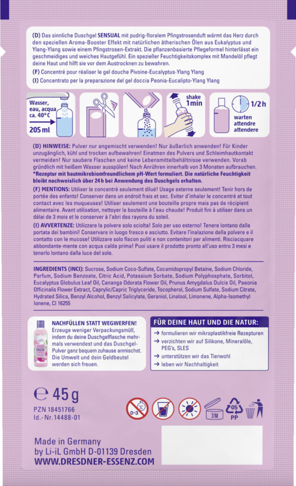 Bild 2 von Dresdner Essenz Aroma-Bosster Dusche Sensual Nachfüllpack