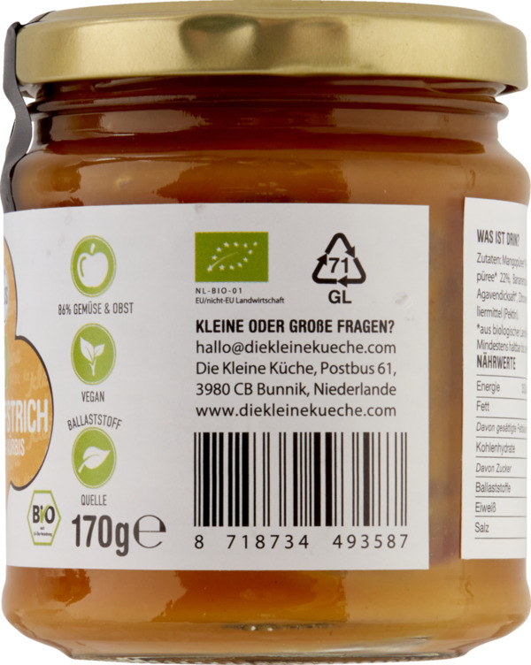 Bild 3 von Die Kleine Küche Bio Brotaufstrich Mango & Kürbis