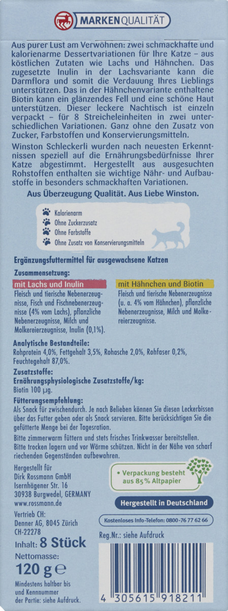 Bild 2 von Winston Schleckerli 4x mit Lachs & Inulin, 4x mit Hähnchen & Biotin