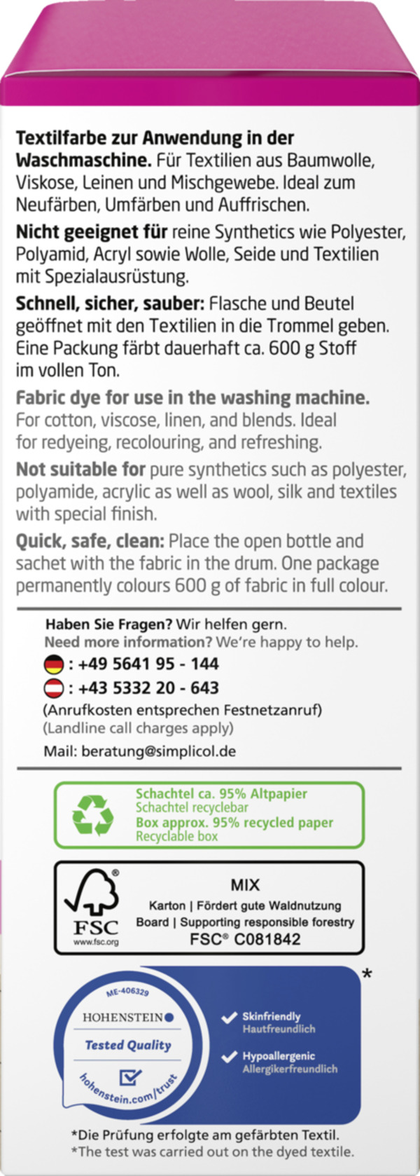 Bild 3 von simplicol Textilfarbe Intensiv Pink-Berry