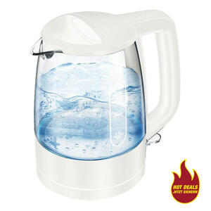 POCOline Wasserkocher WK-129195.1 weiß Kunststoff Glas ca. 1 l