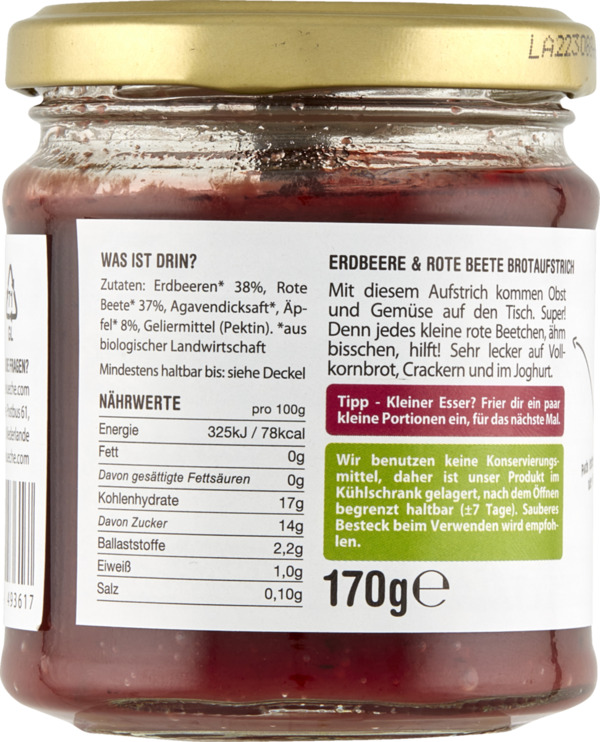 Bild 4 von Die Kleine Küche Bio Brotaufstrich Erdbeere & Rote Beete
