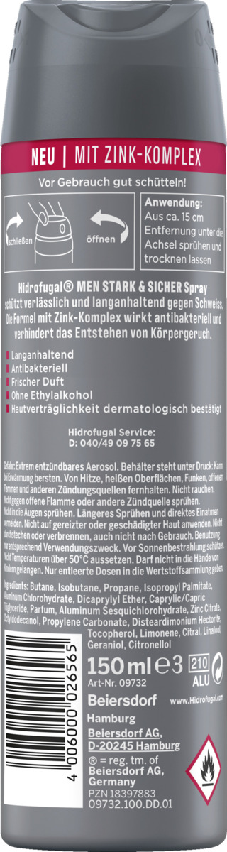 Bild 2 von Hidrofugal MEN Stark & Sicher Anti-Transpirant Spray