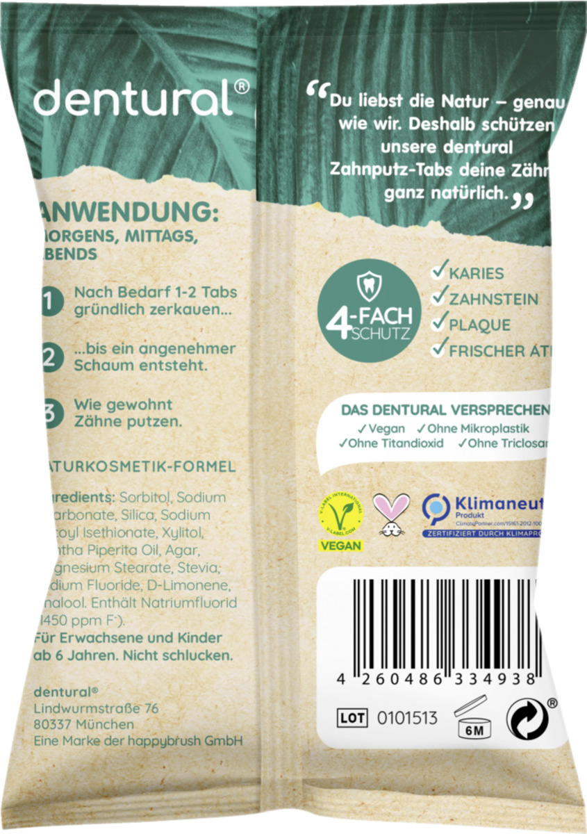 Bild 2 von dentural Zahnputztabletten mit Fluorid