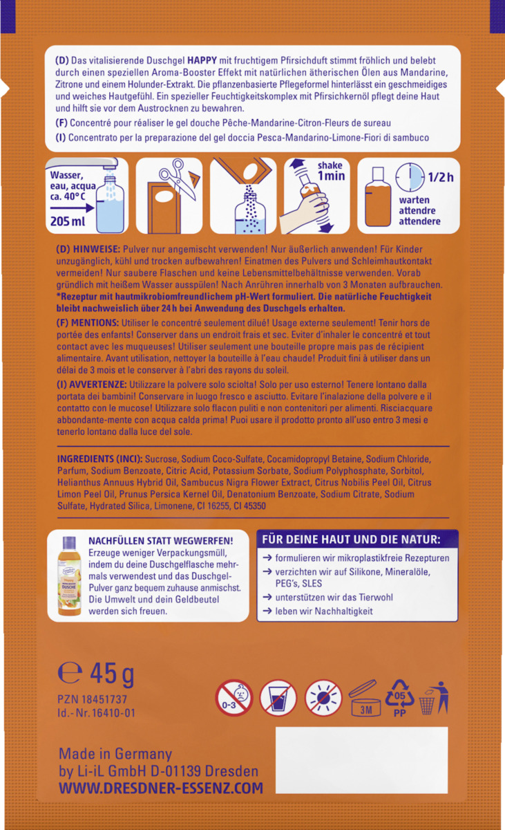 Bild 2 von Dresdner Essenz Aroma-Booster Dusche Happy Nachfüllpack