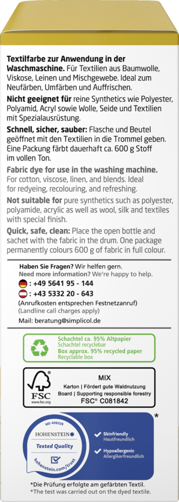 Bild 3 von simplicol Textilfarbe Intensiv Senf Gelb