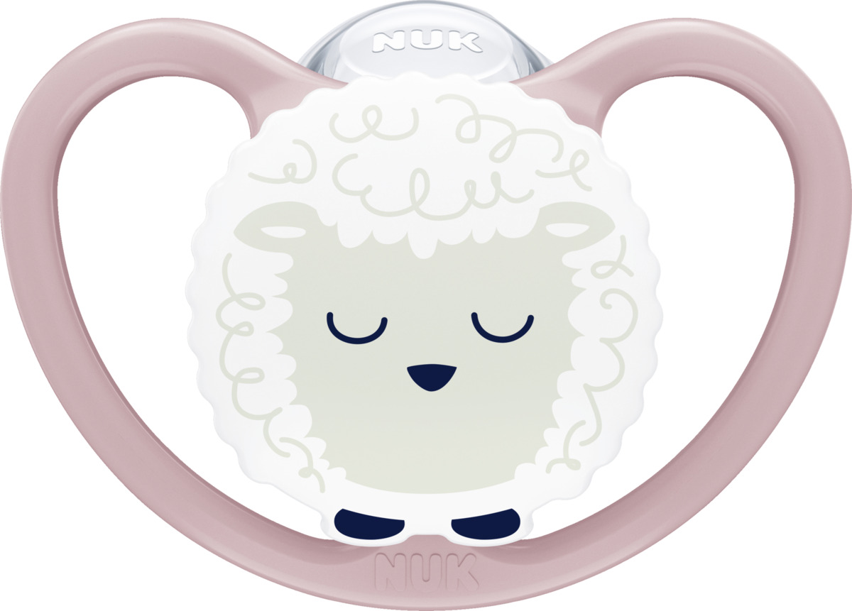 Bild 4 von NUK Space Night Silikon-Schnuller, rosa & mint, 6-18 Monate