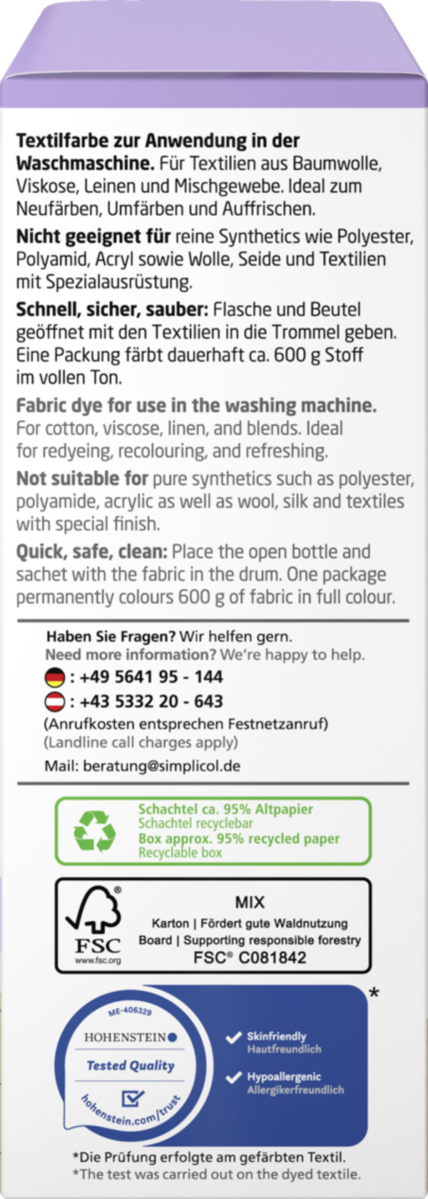 Bild 2 von simplicol Textilfarbe Intensiv Miss Lavendel