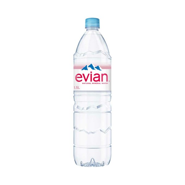 Bild 1 von EVIAN  NATURAL MINERAL WATER je 1,5-l-Fl.  zzgl. 0,25 Pfand,  Niedrigster Gesamtpreis der letzen 30 Tage: € 0,84