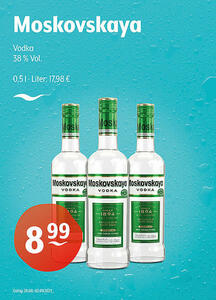 Moskovskaya Vodka
38 % Vol.
