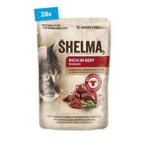 Shelma Katzennahrung Pouch Rind 85 g, 28er Pack