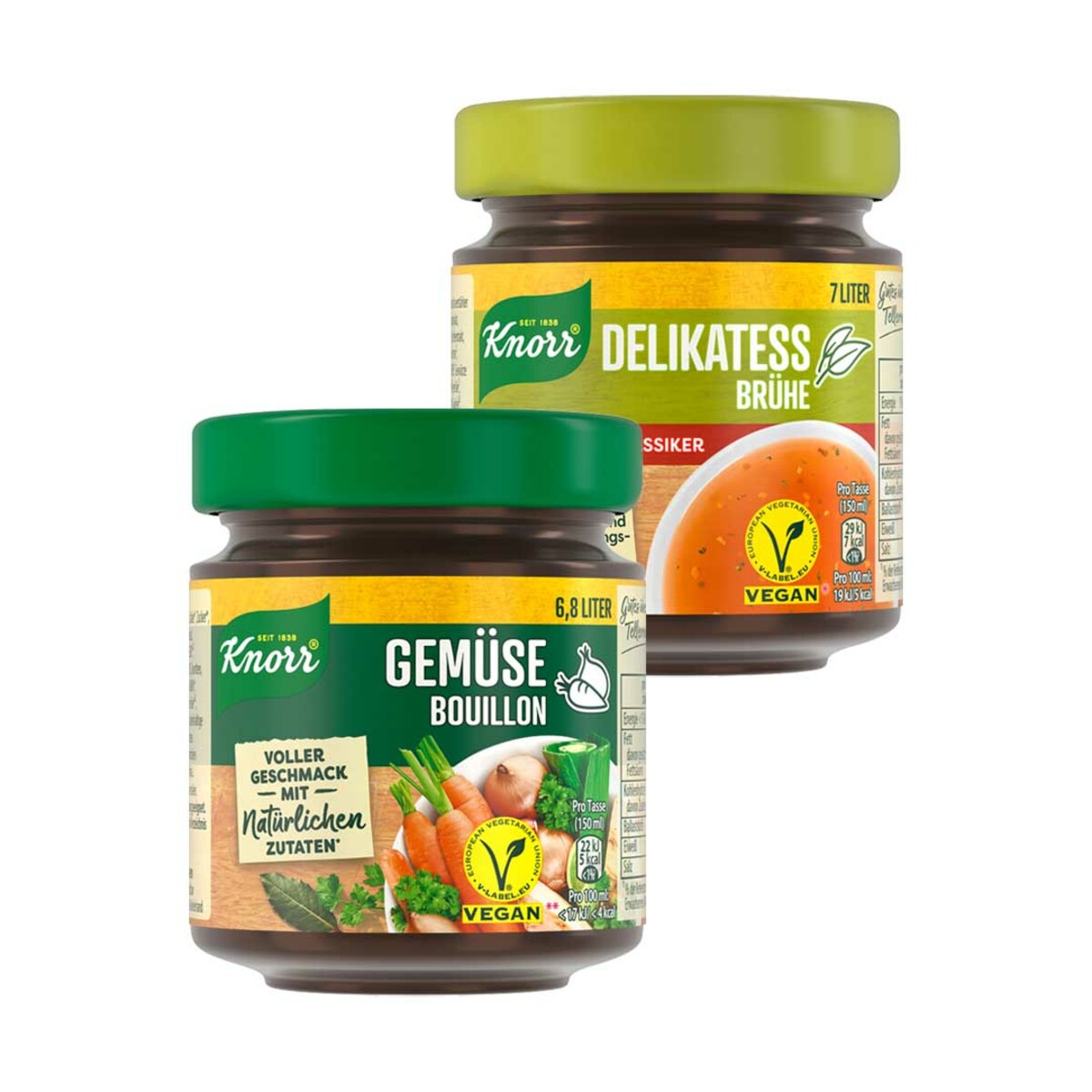 KNORR INSTANT GEMÜSE BOUILLON ergibt 6800 ml, je Glas oder DELIKATESS