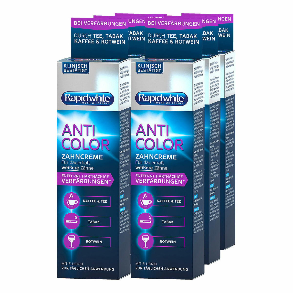Bild 1 von Rapid White Anti Color Zahncreme 75 ml, 6er Pack