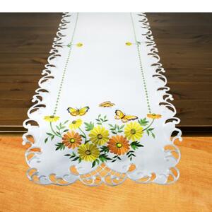 Tischläufer Blumen 2er Set bestickt, 40x140 cm