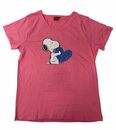 Bild 1 von The Peanuts Snoopy Damen Comic T-Shirt Kurzarm-Shirt mit süßem Snoopy-Print Fan-Shirt Pyjama-Shirt Sofa-Shirt aus Baumwolle Pink Rosa